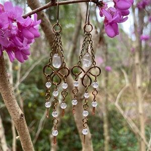 Clear Quartz Chandelier Earrings